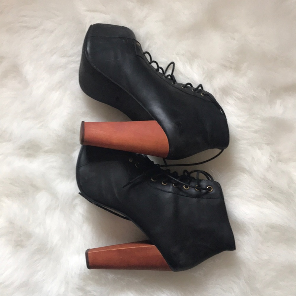 Jeffery Campbell Lita Boots Black Leather